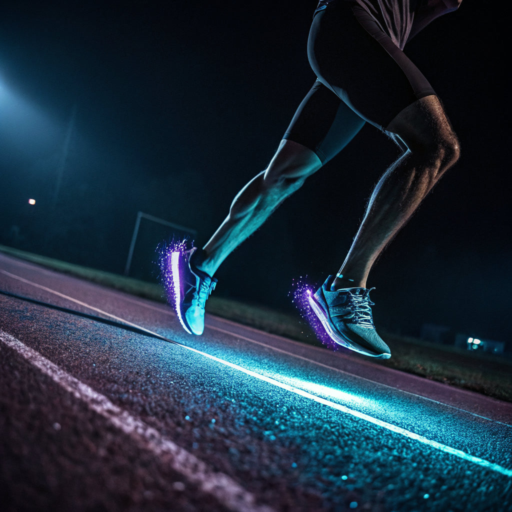 Sport 100 hero — runner blue purple cinematic
