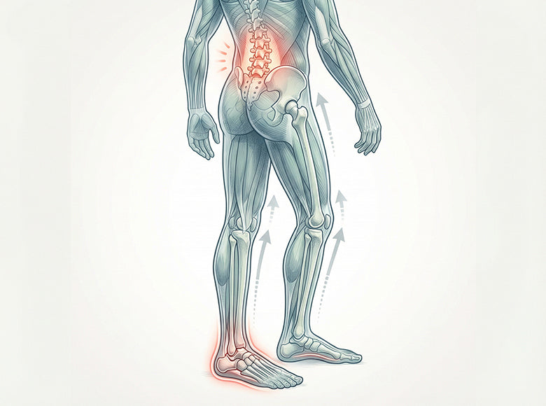 ilustracia spodnej Časti tela s chodidlom a chrbtom