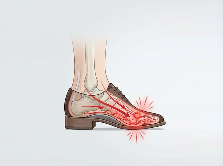 Kompresia prednej časti chodidla s klasickými vložkami